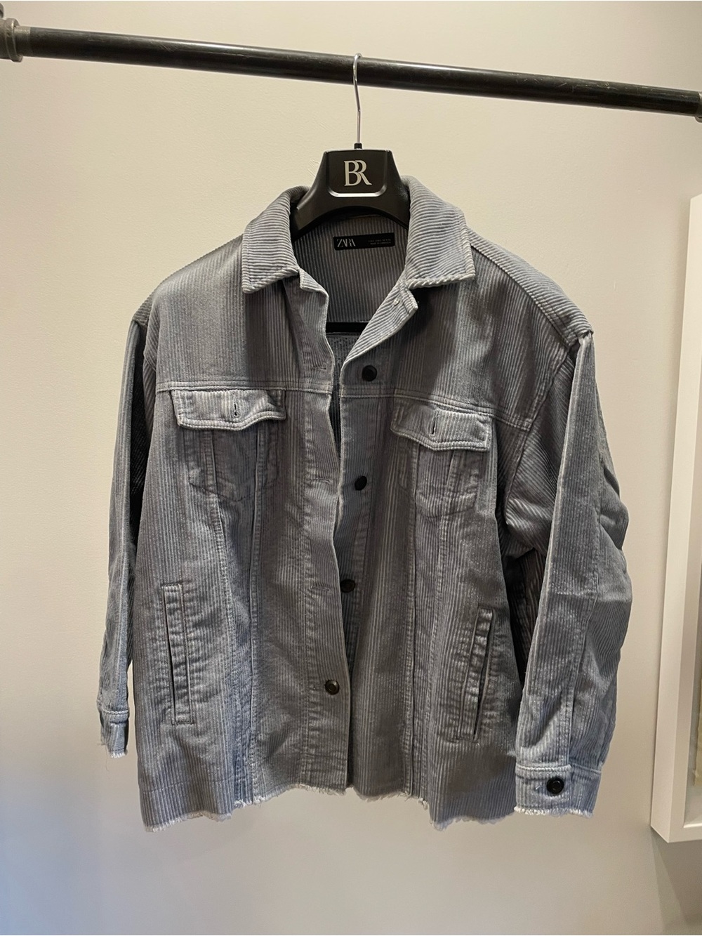 Zara women’s Light blue Corduroy Shirt Jacket